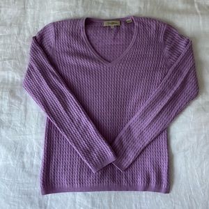 Size L pink/ purple v-neck Cashmere sweater